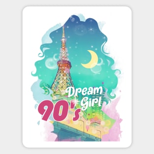 90's Dream Girl (shape version) Magnet